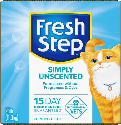Show full view: Fresh Step Simply Unscented Clumping Clay Cat Litter, 25-lb box slide 10 of 13