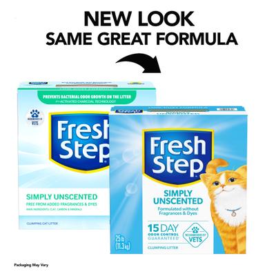 Show full view: Fresh Step Simply Unscented Clumping Clay Cat Litter, 25-lb box slide 3 of 13