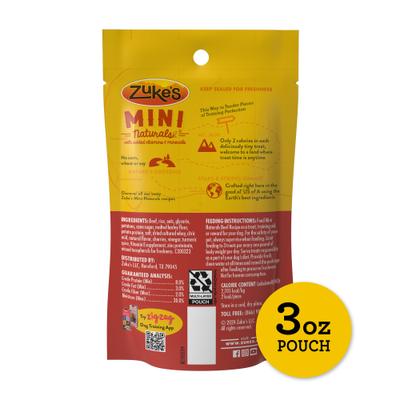 Show full view: Zuke's Mini Naturals Beef Recipe Dog Treats, 3-oz pouch slide 3 of 15