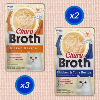 Show full view: Inaba Churu Broth for Cats Chicken & Tuna Variety Pack Lickable Cat Treats, 1.05-oz pouch, 15 count slide 4 of 11