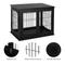 Show in main carousel: jansno Two Opening Sides Lockable Door Cage End Table Dog Crate, Black slide 2 of 7