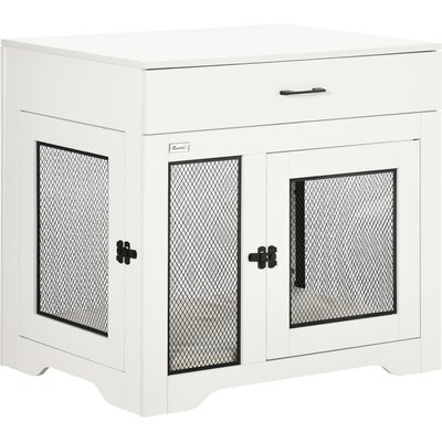 Zeus & Ruta Zeus & Ruta 2 Doors Dog Crate with Soft Water-Resistant Cushion, White
