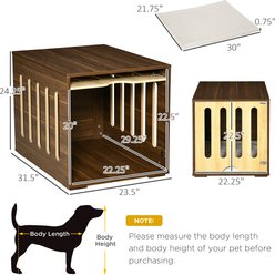 jansno End Table Dog Crate with Removable Door Panel, Brown slide 2 of 8