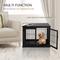 Show in main carousel: jansno Two Opening Sides Lockable Door Cage End Table Dog Crate, Black slide 5 of 7