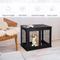 Show in main carousel: jansno Two Opening Sides Lockable Door Cage End Table Dog Crate, Black slide 3 of 7