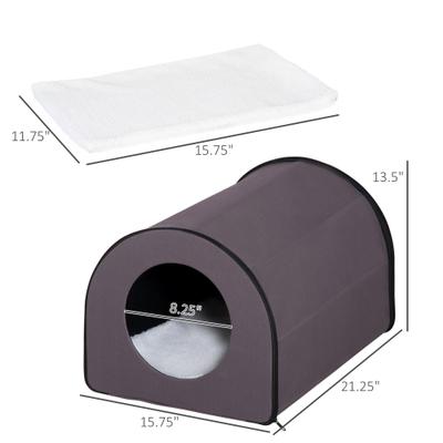 Show full view: jansno Portable & Waterproof Dome Heated Cat House, Brown slide 6 of 7