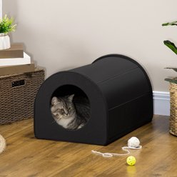 jansno Portable & Waterproof Dome Heated Cat House, Black