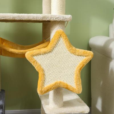 Show full view: PawHut Moon & Stars 63-in Cat Tree for Large Cats, Beige slide 8 of 9