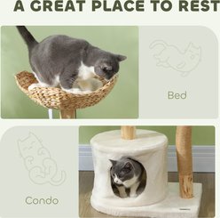 PawHut 37-in Cat Tree, Cream White slide 2 of 9