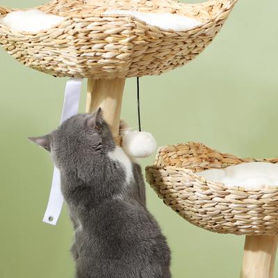 Show full view: PawHut 37-in Cat Tree, Cream White slide 10 of 10