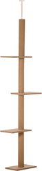 AOSTIRMOTOR Sisal Scratching Post 89.75-in Floor to Ceiling Cat Tree, Brown