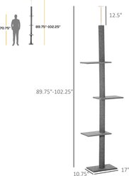 Cesicia 102.3-in Activity Center Cat Tree, Grey slide 2 of 6