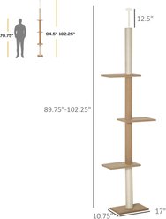 Cesicia 102.3-in Floor-to-Ceiling Activity Center Cat Tree, Light Brown slide 2 of 6