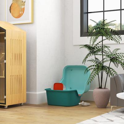 Show full view: jansno Scoop, Lockable Openable Covered Cat Litter Box with Lid, Green slide 3 of 8