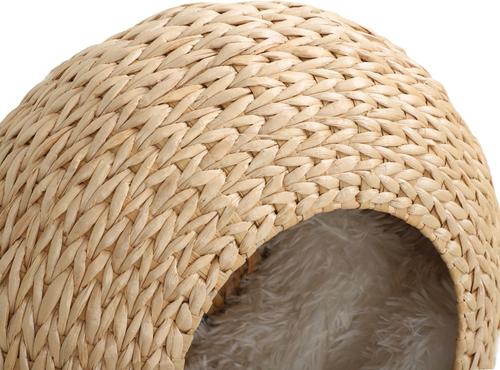 Show full view: PawHut Wall Mounted Cat Shelf with Washable Cushion, Natural Wood slide 10 of 10