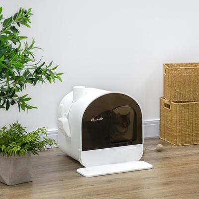 Show full view: jansno Indoor Covered Cat Litter Box with Lid, White slide 5 of 8