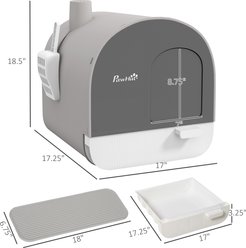 Cesicia Indoor Covered with Lid & Tray Cat Litter Box, Light Gray slide 2 of 6