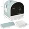 Show in main carousel: jansno Indoor Covered Cat Litter Box with Lid, Green slide 3 of 8