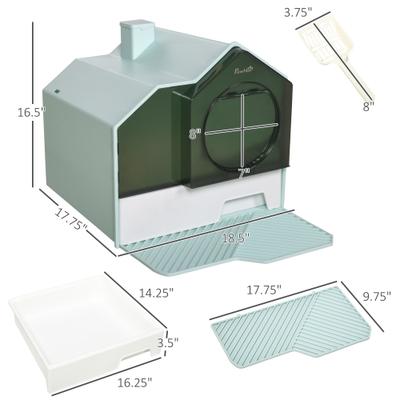 Show full view: jansno Odor Control Hooded Cat Litter Box, Light Blue slide 5 of 9