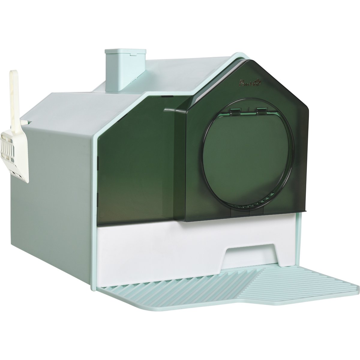 Cesicia Pan with Odor Control & Mat Cat Litter Box, Light Blue