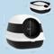 Show in main carousel: jansno Two-Way Entrance Cat Litter Box with Lid, White & Black slide 2 of 8