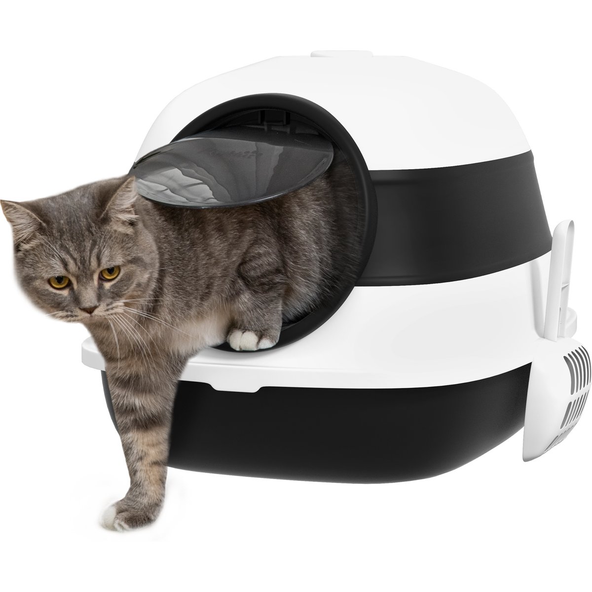 Bencmate Covered Cat Litter Box, 20.5 x 16.3 x 15-in, Black