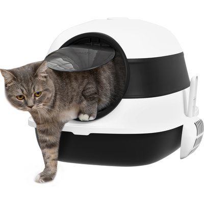 Bencmate Bencmate Covered Cat Litter Box, 20.5 x 16.3 x 15-in, Black