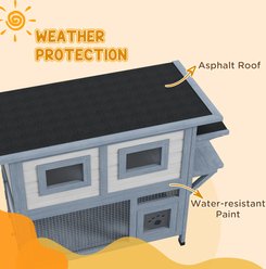 jansno Escape Door, Asphalt Roof 2 Tier Wood Weatherproof Cat House, Light Gray slide 2 of 8