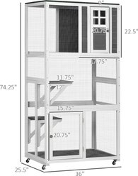Zeus & Ruta Wooden Outdoor Weatherproof Wheeled Cat House, Gray slide 2 of 6