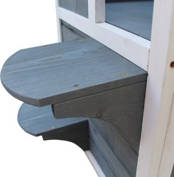 PawHut 2-Story Outdoor Cat House with Escape Door, Dark Gray slide 2 of 9
