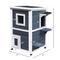 Show in main carousel: PawHut 2-Story Outdoor Cat House with Escape Door, Dark Gray slide 3 of 10