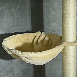 PawHut 98-in Plush Floor-to-Ceiling Cat Tree, Beige slide 2 of 9