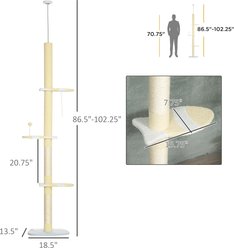 Cesicia 102.3-in 4-Tier Floor to Ceiling Cat Tree, Yellow slide 2 of 6
