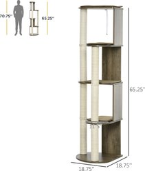 Cesicia 65.3-in Multilevel Corner Cat Tree, Brown & White slide 2 of 5