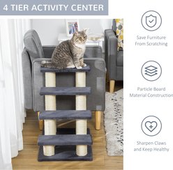 AOSTIRMOTOR Indoor 4-Step 23.3-in Floor to Ceiling Cat Tree with Sisal Scratching Post, Gray slide 2 of 7
