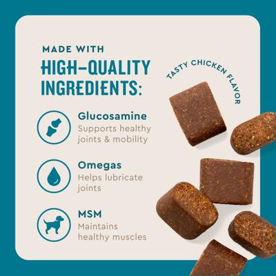 Show full view: VetIQ Advanced Hip & Joint Chicken Flavored Soft Chews Dog Supplement, 60 count bag slide 4 of 10