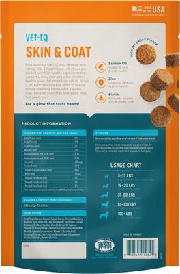 Show full view: VetIQ Skin & Coat Soft Chew Supplement for Dogs, 60 Count slide 9 of 10