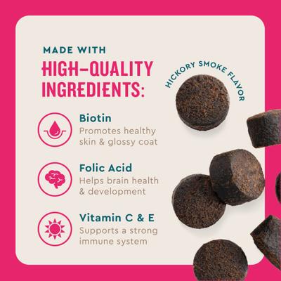 Show full view: VetIQ Hickory Smoke Flavor Soft Chew Multivitamin for Dogs, 60 count slide 4 of 11