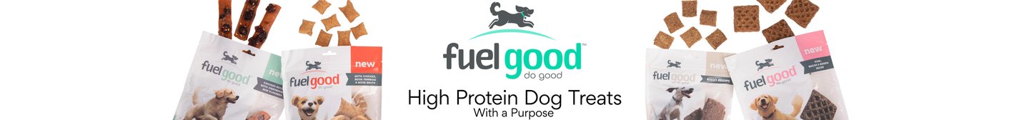 fuel good. do good. High protein dog treats with a purpose.