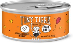 Tiny Tiger Prime Filets Chicken Dinner in Gravy Canned Cat Food, 5.5-oz can, case of 24