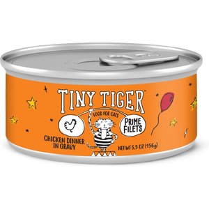 Tiny Tiger Prime Filets Chicken Dinner in Gravy Canned Cat Food, 5.5-oz can, case of 24