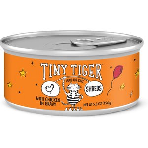 Tiny Tiger Shreds with Chicken in Gravy Canned Cat Food, 5.5-oz can, case of 24