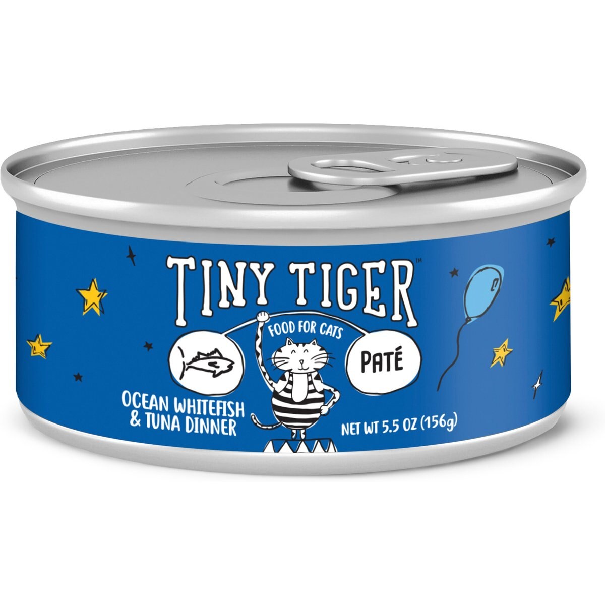 Tiny Tiger Pate Ocean Whitefish & Tuna Dinner Canned Cat Food, 5.5-oz can, case of 24