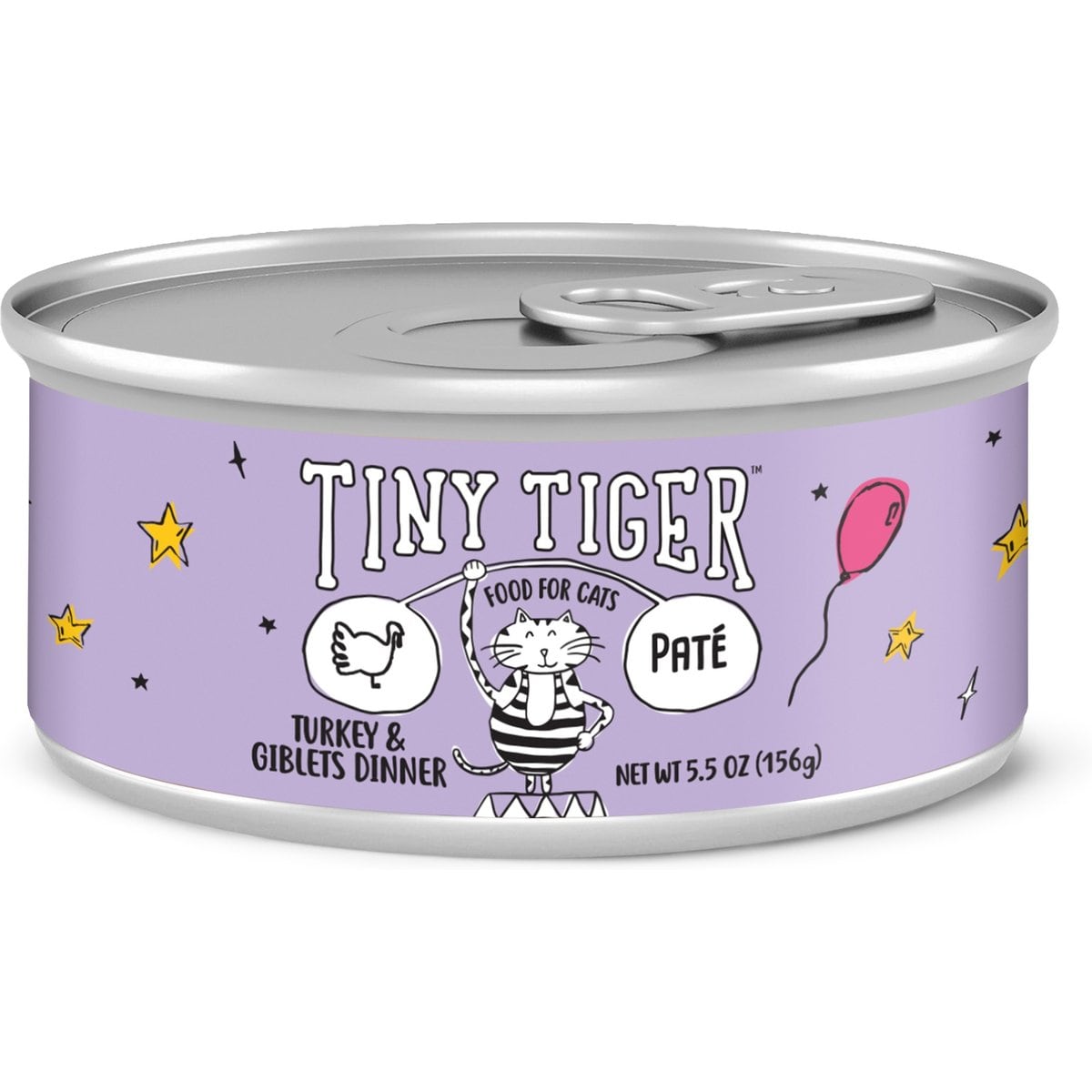 Tiny Tiger Pate Turkey & Giblets Dinner Canned Cat Food, 5.5-oz can, case of 24
