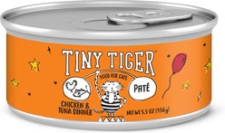 Tiny Tiger Pate Chicken & Tuna Dinner Canned Cat Food, 5.5-oz can, case of 24