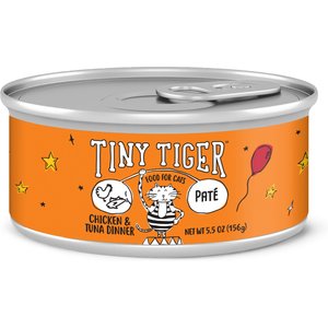 Tiny Tiger Pate Chicken & Tuna Dinner Canned Cat Food, 5.5-oz can, case of 24