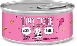 Tiny Tiger Pate Salmon Dinner Canned Cat Food, 5.5-oz can, case of 24