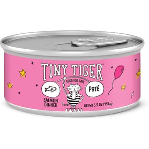 Tiny Tiger Pate Salmon Dinner Canned Cat Food, 5.5-oz can, case of 24