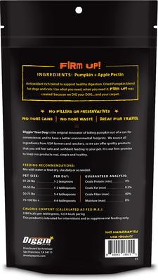 Show full view: Diggin' Your Dog Firm Up! Pumpkin Digestive Aid Powder Supplement for Dogs & Cats, 8-oz bag slide 3 of 11