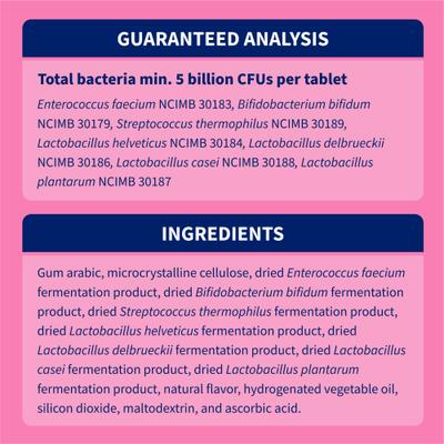 Show full view: Nutramax Proviable Probiotics Daily Digestive Health Chewable Tablet Supplement for Dogs, 60 count slide 8 of 12